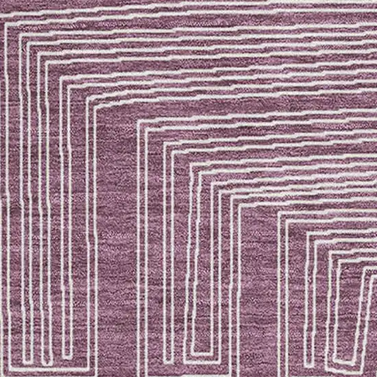 Eggplant And Ivory Geometric Washable Area Rug With UV Protection Photo 3