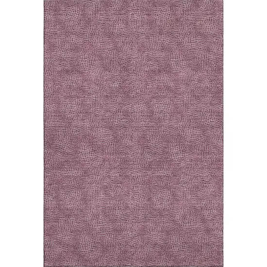 Eggplant And Ivory Geometric Washable Area Rug With UV Protection Photo 1