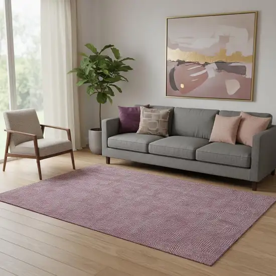 Eggplant And Ivory Geometric Washable Area Rug With UV Protection Photo 2