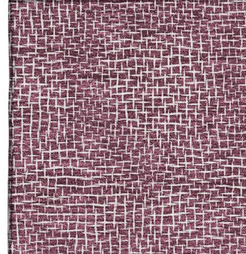 Eggplant And Ivory Geometric Washable Area Rug With UV Protection Photo 3