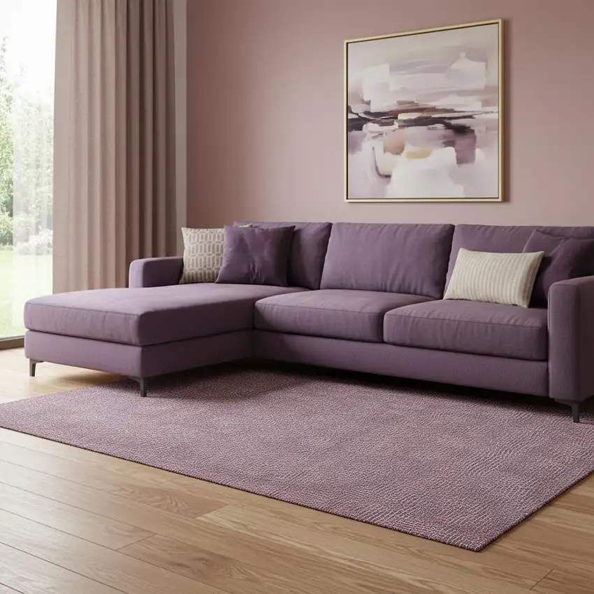 Eggplant And Ivory Geometric Washable Area Rug With UV Protection Photo 2