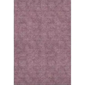 Photo of Eggplant And Ivory Geometric Washable Area Rug With UV Protection