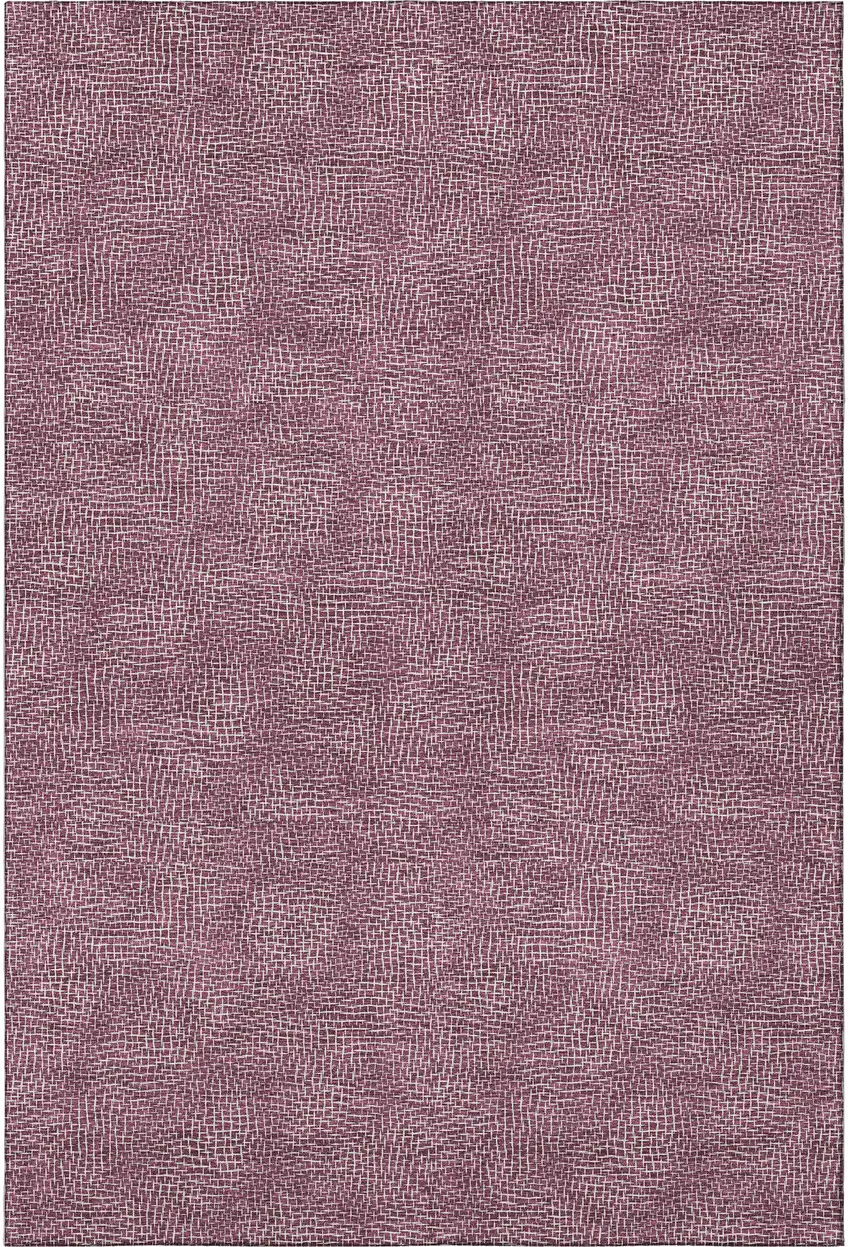 Eggplant And Ivory Geometric Washable Area Rug With UV Protection Photo 3