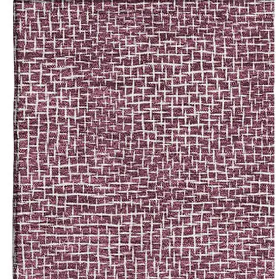 Eggplant And Ivory Geometric Washable Area Rug With UV Protection Photo 2