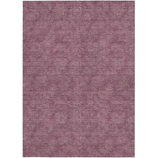 Eggplant And Ivory Geometric Washable Indoor Outdoor Area Rug Photo 6