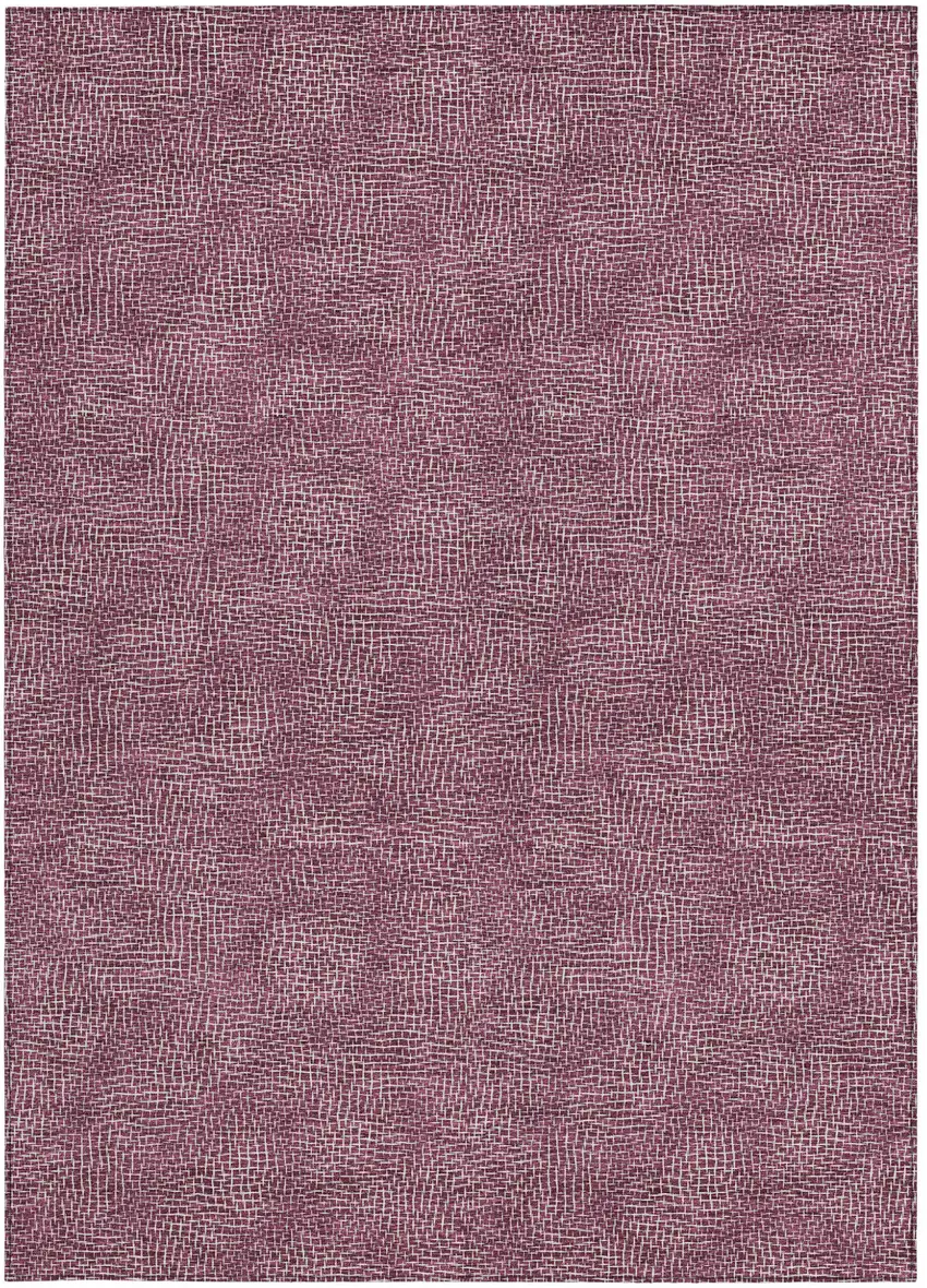 Eggplant And Ivory Geometric Washable Indoor Outdoor Area Rug Photo 6