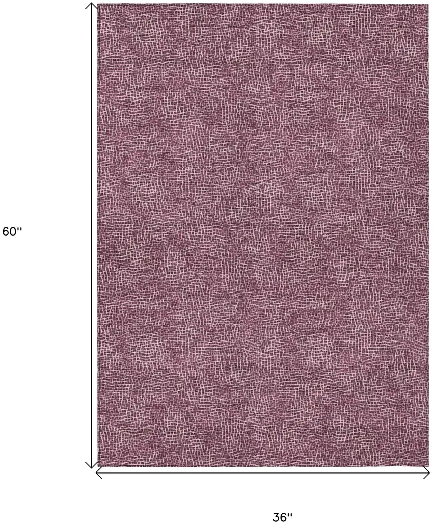 Eggplant And Ivory Geometric Washable Indoor Outdoor Area Rug Photo 7