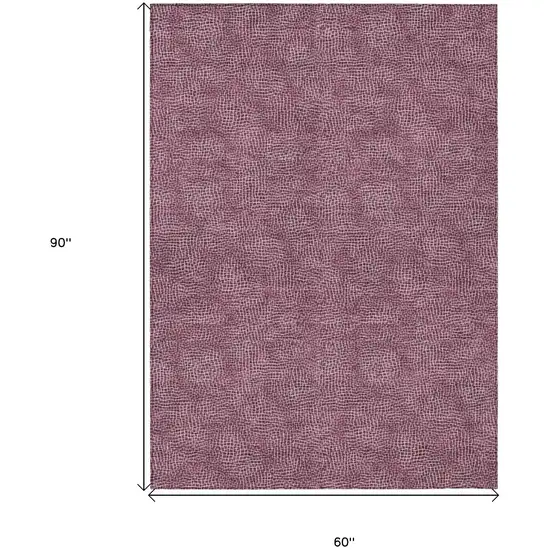 Eggplant And Ivory Geometric Washable Indoor Outdoor Area Rug Photo 7