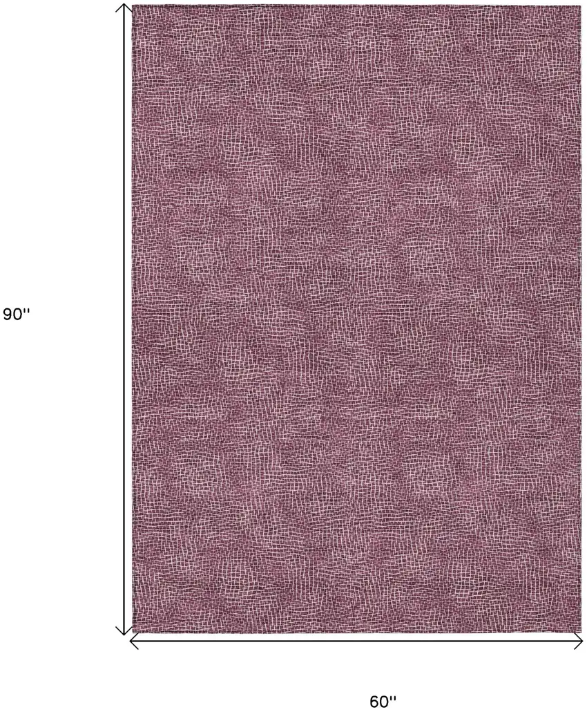 Eggplant And Ivory Geometric Washable Indoor Outdoor Area Rug Photo 7