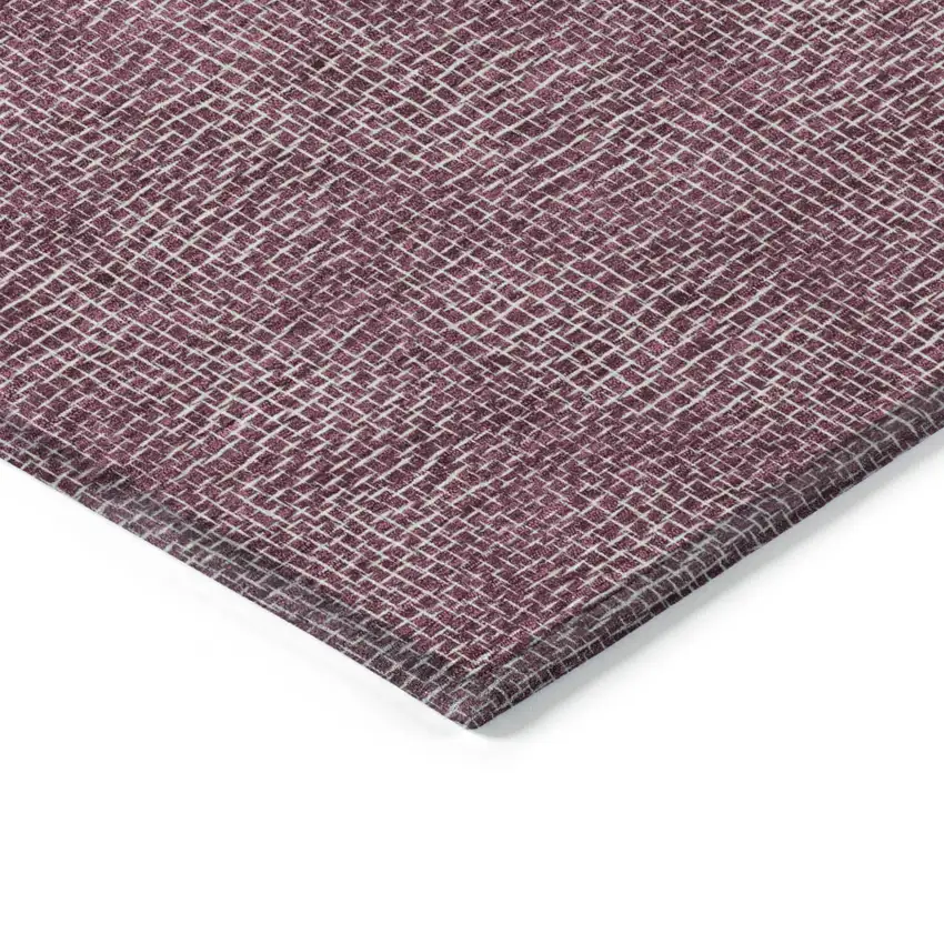 Eggplant And Ivory Geometric Washable Indoor Outdoor Area Rug Photo 4