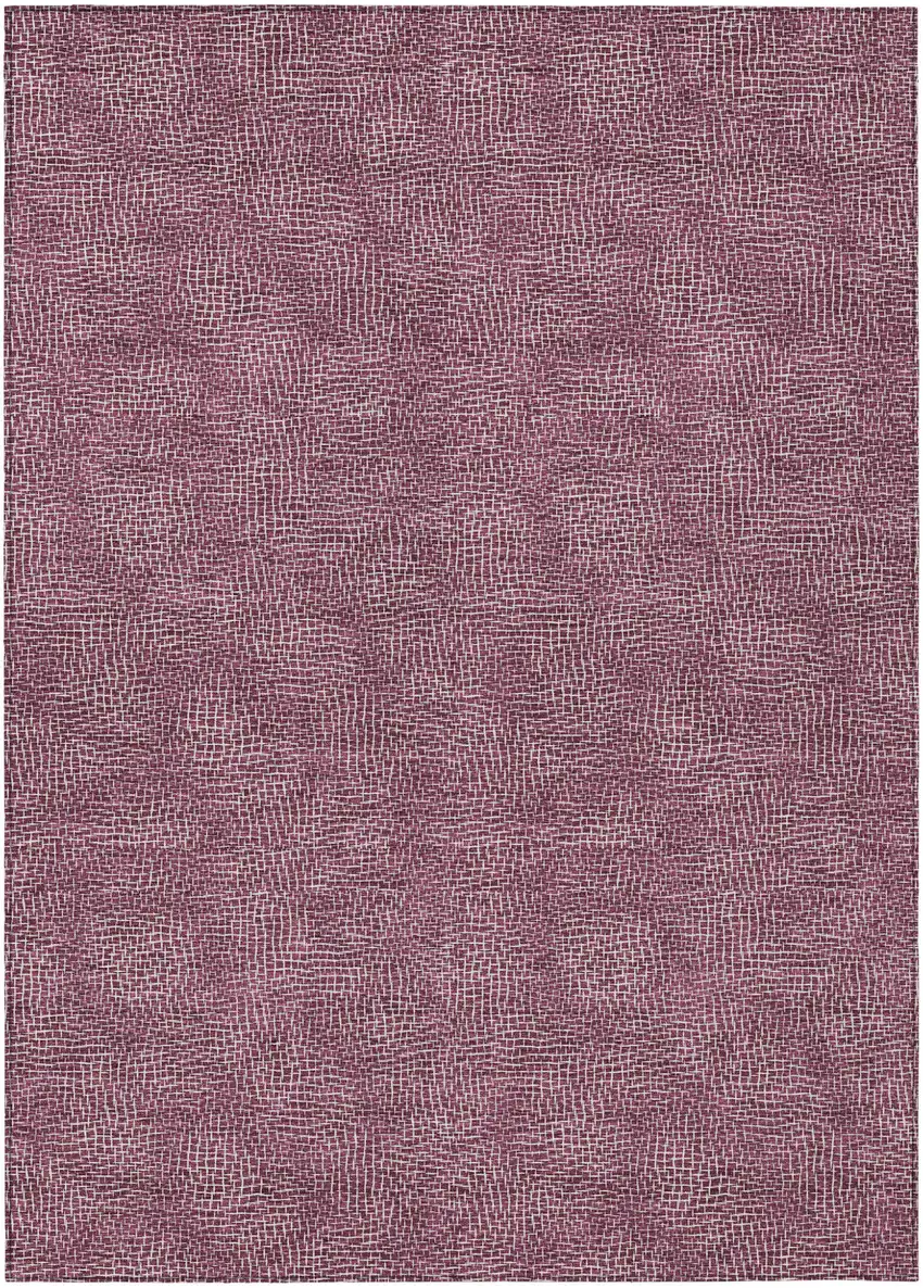 Eggplant And Ivory Geometric Washable Indoor Outdoor Area Rug Photo 2