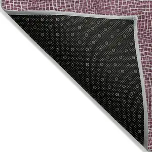 Photo of Eggplant And Ivory Geometric Washable Indoor Outdoor Area Rug