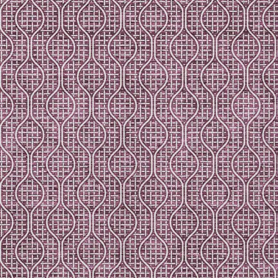 Eggplant And Ivory Geometric Washable Indoor Outdoor Area Rug Photo 6