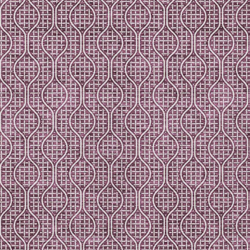 Eggplant And Ivory Geometric Washable Indoor Outdoor Area Rug Photo 6