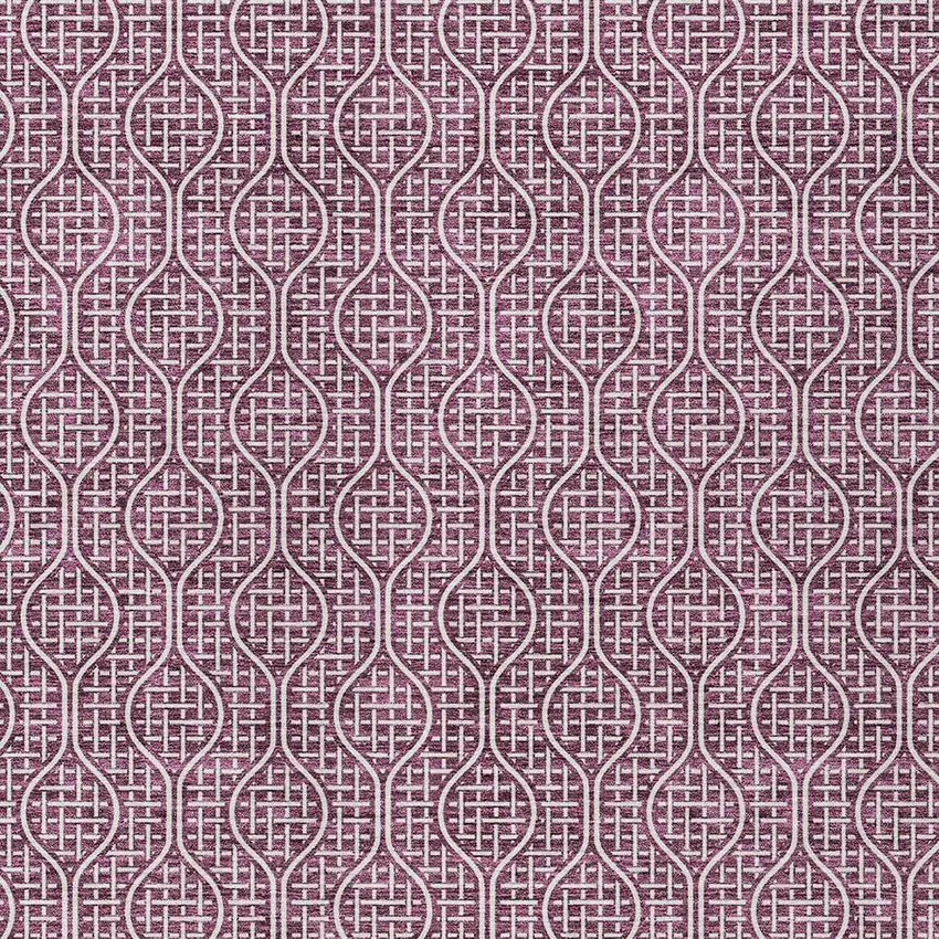 Eggplant And Ivory Geometric Washable Indoor Outdoor Area Rug Photo 6