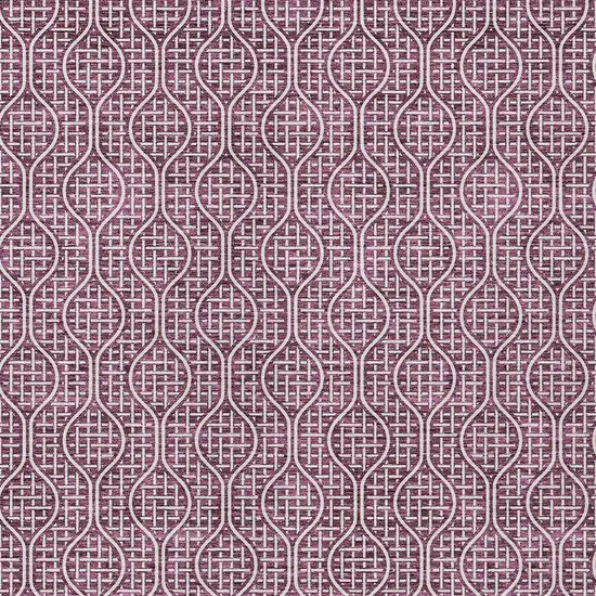 Eggplant And Ivory Geometric Washable Indoor Outdoor Area Rug Photo 6