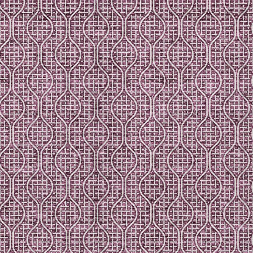 Eggplant And Ivory Geometric Washable Indoor Outdoor Area Rug Photo 6