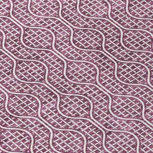 Photo of Eggplant And Ivory Geometric Washable Indoor Outdoor Area Rug