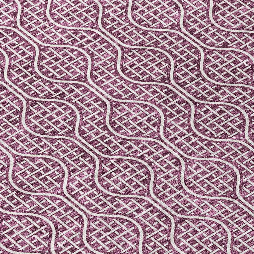 Eggplant And Ivory Geometric Washable Indoor Outdoor Area Rug Photo 5
