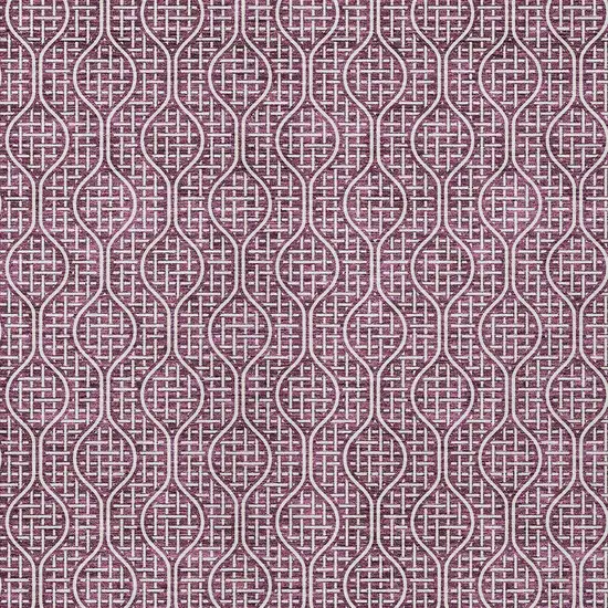 Eggplant And Ivory Geometric Washable Indoor Outdoor Area Rug Photo 6