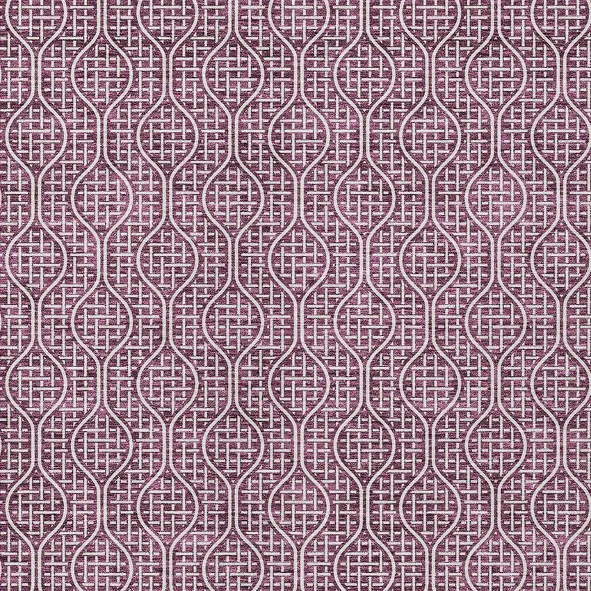 Eggplant And Ivory Geometric Washable Indoor Outdoor Area Rug Photo 6