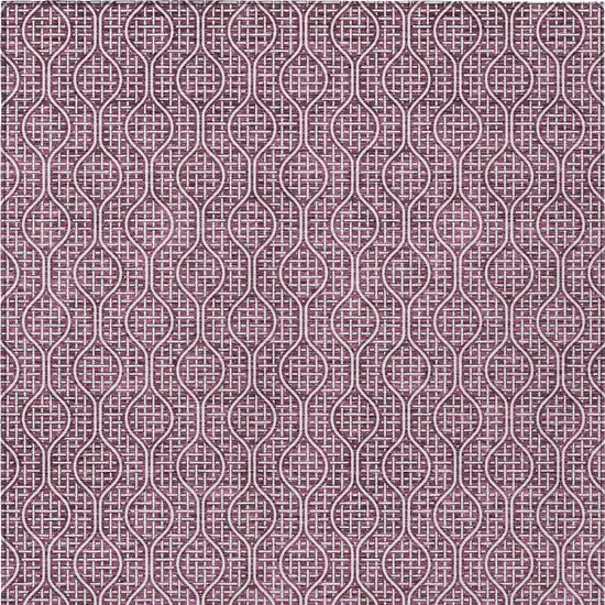 Eggplant And Ivory Geometric Washable Indoor Outdoor Area Rug Photo 7