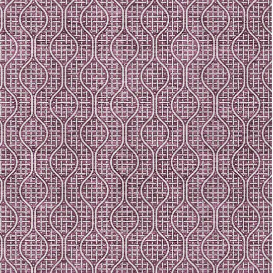 Eggplant And Ivory Geometric Washable Indoor Outdoor Area Rug Photo 6