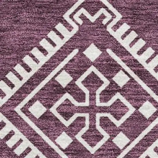 Eggplant And Ivory Southwestern Washable Area Rug With UV Protection Photo 3