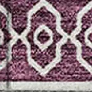 Photo of Eggplant And Ivory Southwestern Washable Indoor Outdoor Area Rug