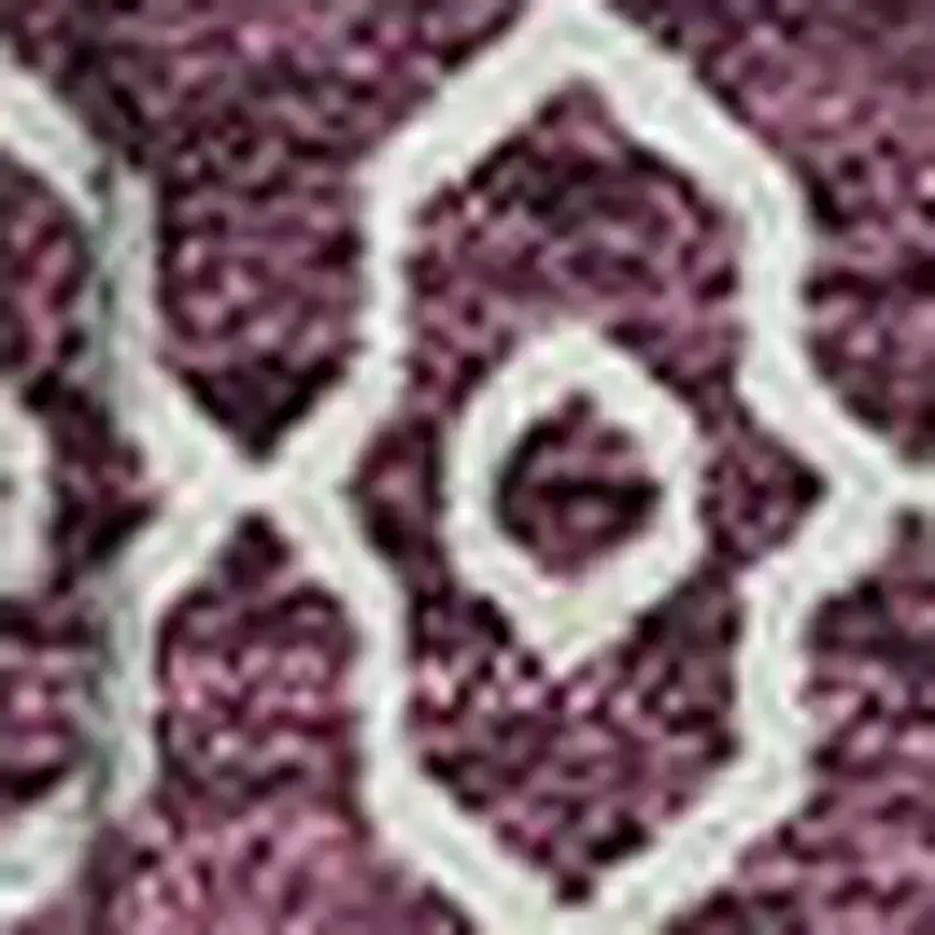 Eggplant And Ivory Southwestern Washable Indoor Outdoor Area Rug Photo 5