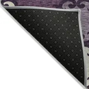 Photo of Eggplant And Ivory Trellis Washable Indoor Outdoor Area Rug