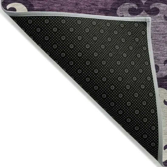 Eggplant And Ivory Trellis Washable Indoor Outdoor Area Rug Photo 4