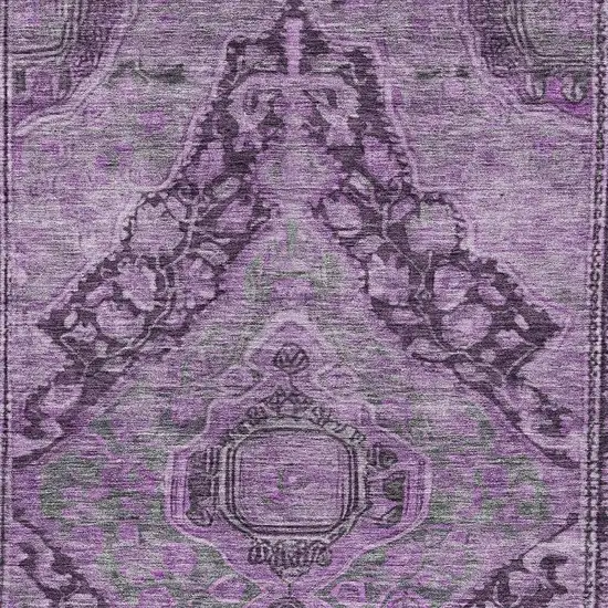 Eggplant And Lavender Medallion Washable Indoor Outdoor Area Rug Photo 3