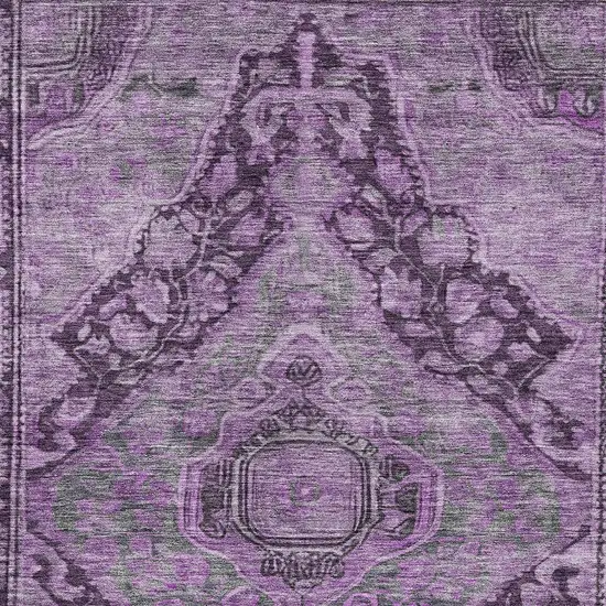 Eggplant And Lavender Medallion Washable Indoor Outdoor Area Rug Photo 7