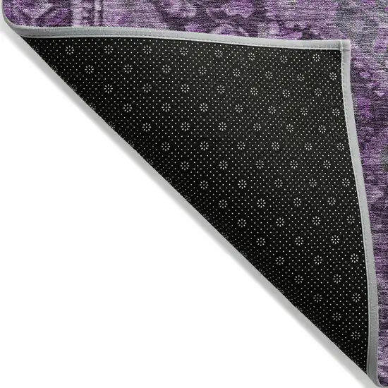 Eggplant And Lavender Medallion Washable Indoor Outdoor Area Rug Photo 8