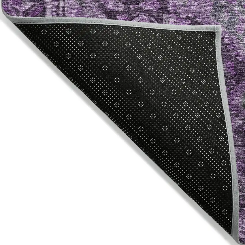 Eggplant And Lavender Medallion Washable Indoor Outdoor Area Rug Photo 8