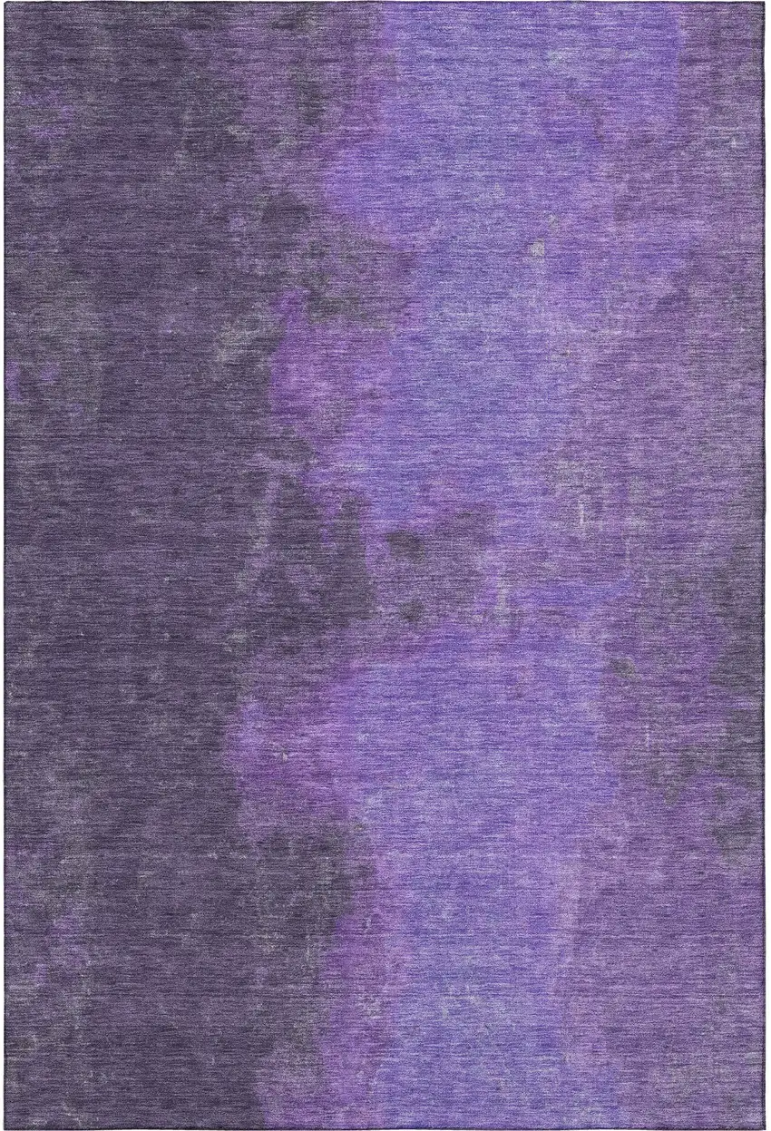Eggplant And Purple Abstract Washable Area Rug With UV Protection Photo 3
