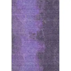 Photo of Eggplant And Purple Abstract Washable Area Rug With UV Protection