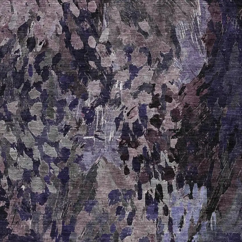 Eggplant And Purple Abstract Washable Indoor Outdoor Area Rug Photo 3