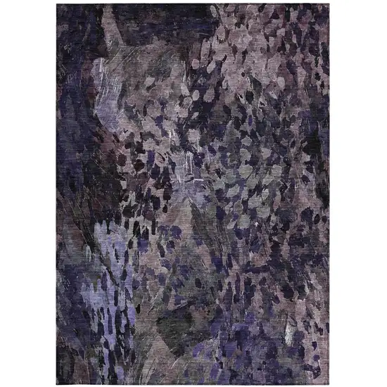 Eggplant And Purple Abstract Washable Indoor Outdoor Area Rug Photo 4