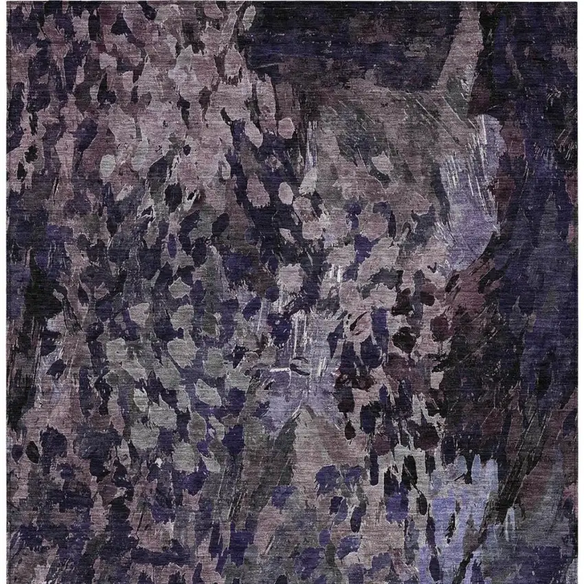 Eggplant And Purple Abstract Washable Indoor Outdoor Area Rug Photo 4