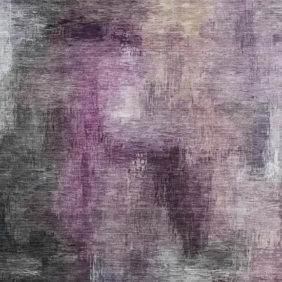 Eggplant And Purple Abstract Washable Indoor Outdoor Area Rug Photo 3