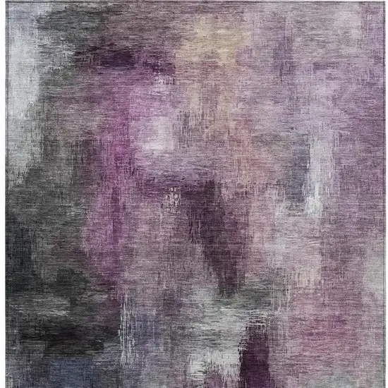 Eggplant And Purple Abstract Washable Indoor Outdoor Area Rug Photo 4