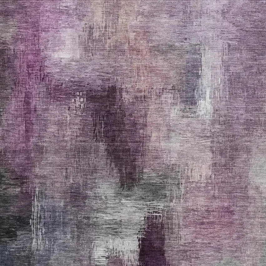 Eggplant And Purple Abstract Washable Indoor Outdoor Area Rug Photo 3