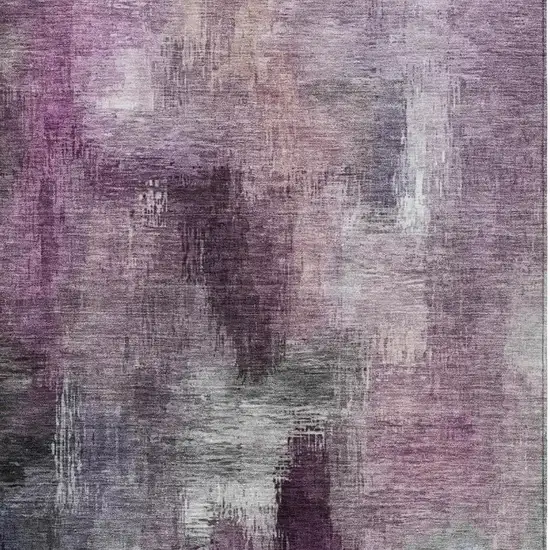 Eggplant And Purple Abstract Washable Indoor Outdoor Area Rug Photo 3