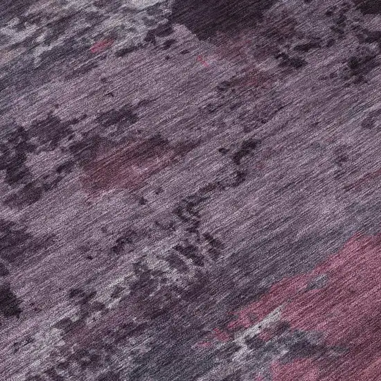 Eggplant And Purple Abstract Washable Indoor Outdoor Area Rug Photo 4