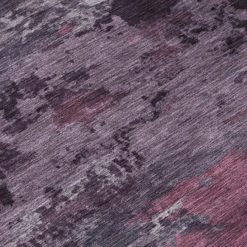 Eggplant And Purple Abstract Washable Indoor Outdoor Area Rug Photo 4