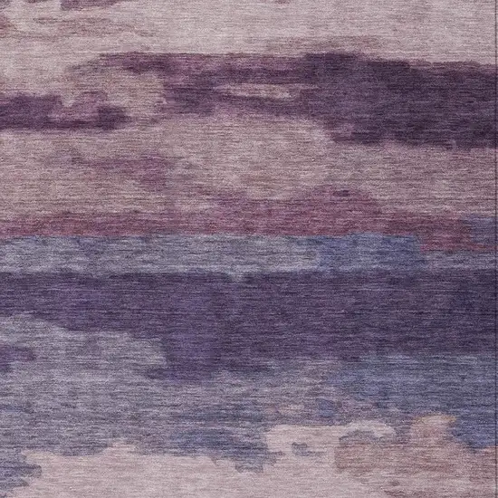 Eggplant And Purple Abstract Washable Indoor Outdoor Area Rug Photo 5