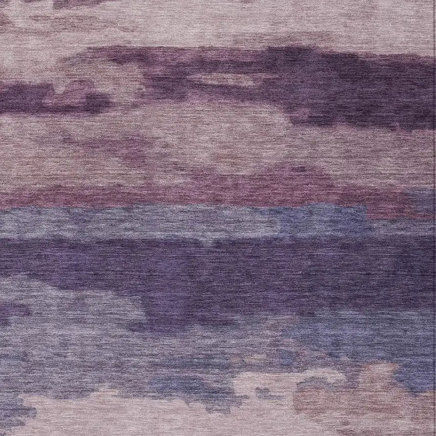 Eggplant And Purple Abstract Washable Indoor Outdoor Area Rug Photo 5
