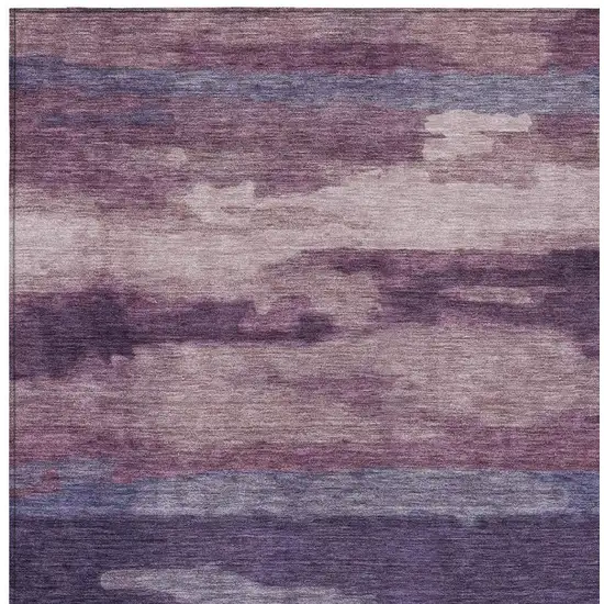 Eggplant And Purple Abstract Washable Indoor Outdoor Area Rug Photo 4